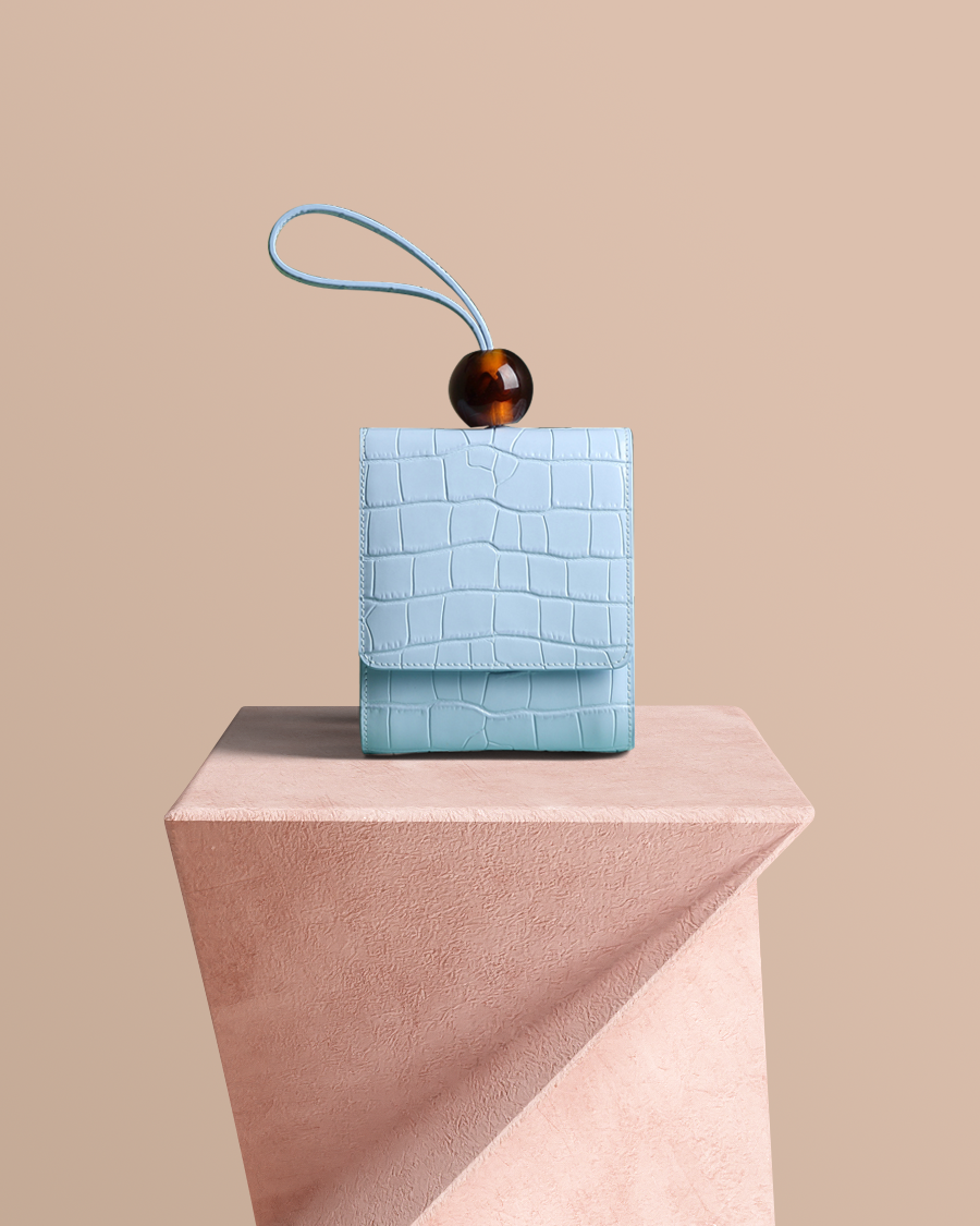 Kaya Leather Bead Bag