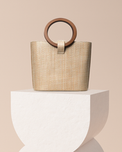Load image into Gallery viewer, Constance Rattan Bag - Pale &amp; Natural
